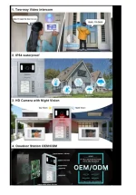 Wifi Tuya Video interkom 4 adet 7 inç Ekranlı Görüntülü Diafon Intercom - Görsel 5