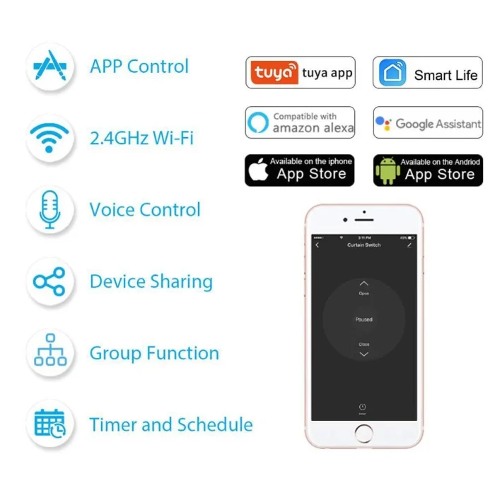 XENON SMART Tuya Akıllı Wifi Perde Anahtarı Perde Kepenk Switch - Görsel 4