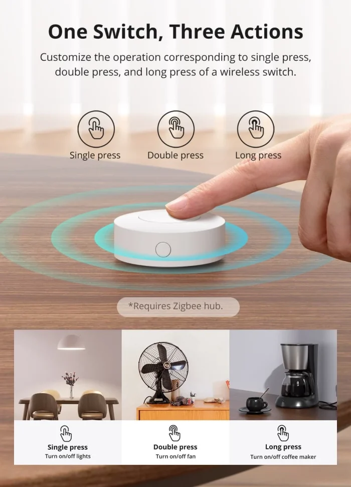 Sonoff SNZB-01P Kablosuz Akıllı ZigBee Buton - Görsel 8