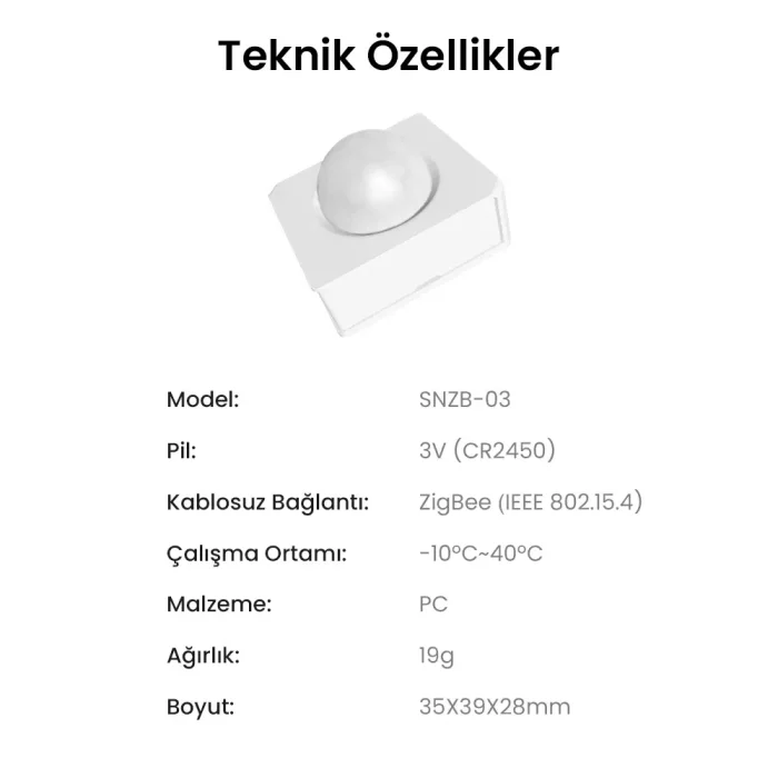 Sonoff SNZB-03P ZigBee Akıllı Hareket Sensörü - Görsel 3
