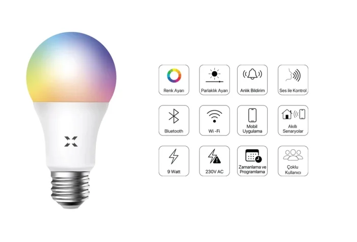 XENON SMART Tuya Uyumlu Wifi Akıllı LED Ampul RGB Wifi + Bluetooth Lamba - Görsel 6