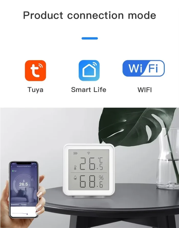 Tuya Wifi Ekranlı Sıcaklık ve Nem Sensörü - Görsel 5