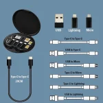 6in1 Super Şarj 60w Şarj Çoklu Şarj USB Adaptör Kiti Çoklu USB Adaptör Kablo Seyahat Seti - Görsel 2
