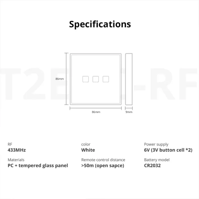 Sonoff T0-EU-3C Akıllı Dokunmatik Duvar Anahtarı - Görsel 2