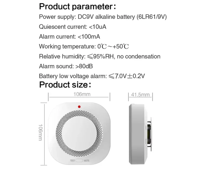 Tuya Akıllı ZigBee Duman Dedektörü - Görsel 3