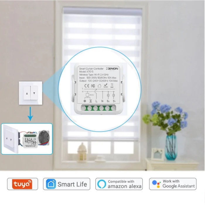 XENON SMART Tuya Akıllı Wifi Perde Anahtarı Perde Kepenk Switch - Görsel 6