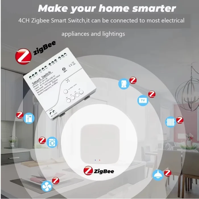 Tuya Zigbee 4ch Akıllı Işık Anahtarı Modülü - Görsel 4