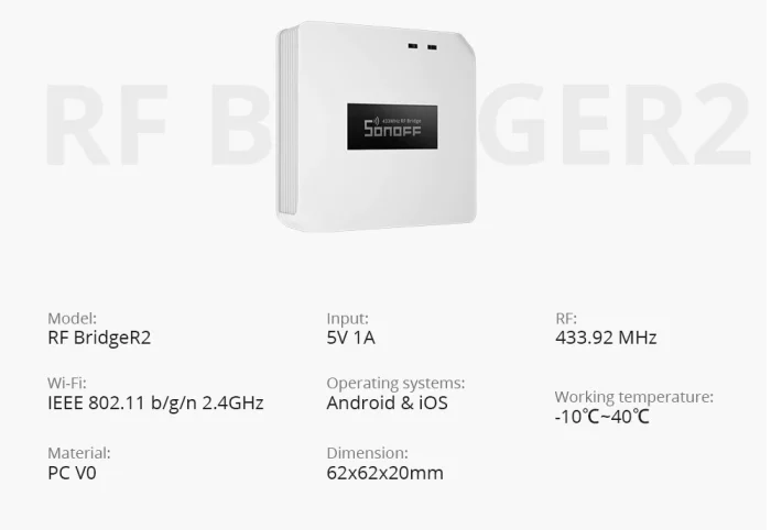 Sonoff RF Bridge Wi-Fi 433 MHz Bağlantı Köprüsü - Görsel 3