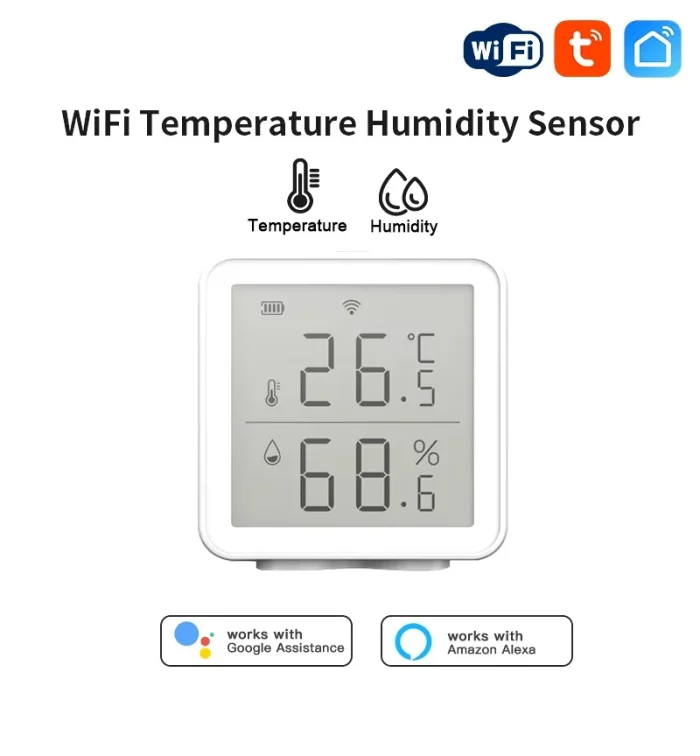 Tuya Wifi Ekranlı Sıcaklık ve Nem Sensörü - Görsel 2