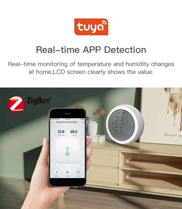 Tuya Zigbee Akıllı Sıcaklık ve Nem Sensörü XENON SMART - Görsel 7