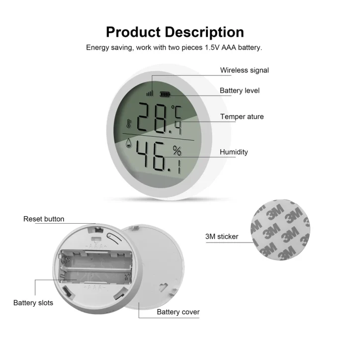 Tuya Zigbee Akıllı Sıcaklık ve Nem Sensörü XENON SMART - Görsel 4