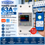 TOMZN TOMPD-63LW 63A WiFi akıllı kaçak akım ve gerilim koruma rölesi, Tuya Smart Life uzaktan kontrol ve enerji ölçümü özellikleri