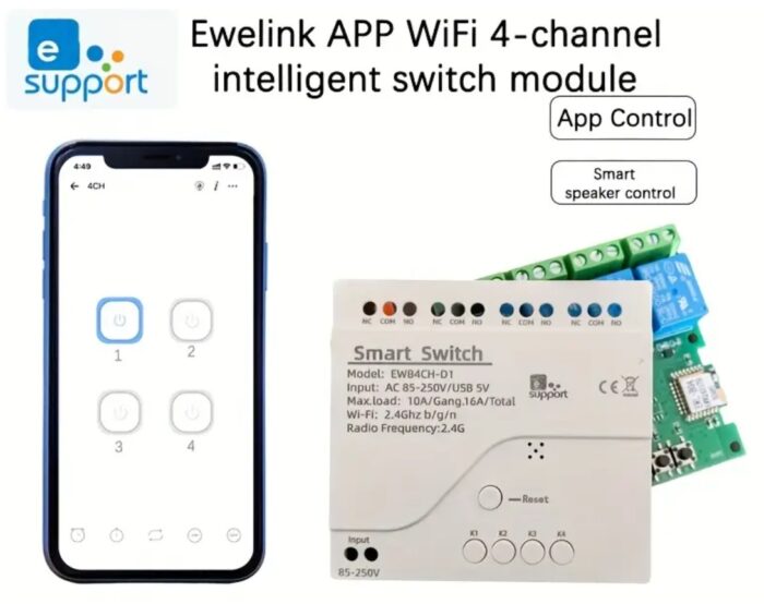 Ewelink Kuru Kontak Wifi ve Bluetooth özellikli Akıllı Anahtar Röle - Görsel 3