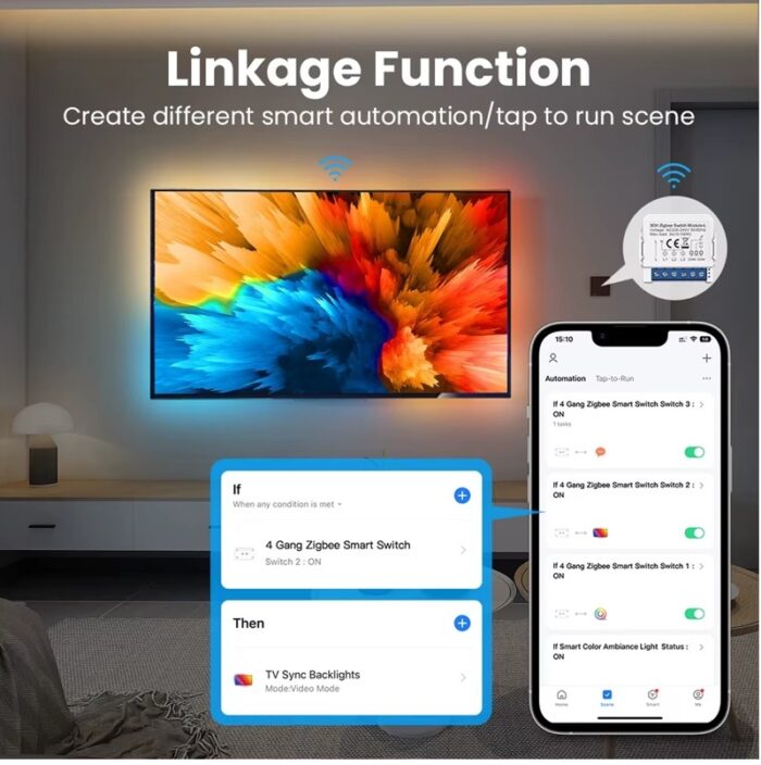 AVATTO Tuya 2CH Zigbee Anahtar 2 Kanal Zigbee röle - Görsel 3