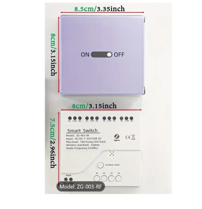 Tuya Zigbee Kuru Kontak ve RF özellikli Akıllı Anahtar Röle - Görsel 5