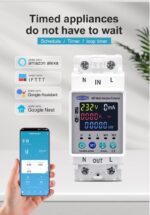 Tomzn Kaçak Akım Koruma Rölesi  Yüksek Voltaj Ve Akım Koruyucu Röle 63A Wifi TOMPD-63SW  - Görsel 2