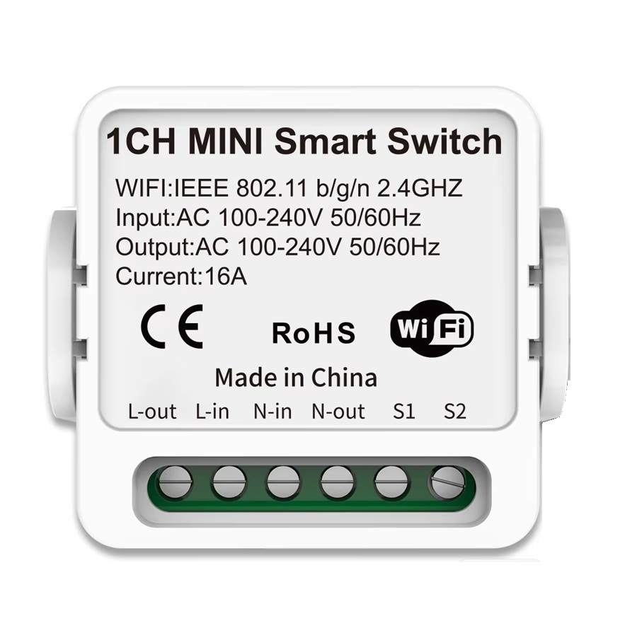 re4565rtyrt Tuya 1CH Wifi Tekli Akıllı Anahtar Rölesi 16A - Görsel 1