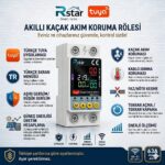 Rstar Wifi Kaçak Akım Rölesi – Tuya Uyumlu Voltaj ve Akım Koruyucu